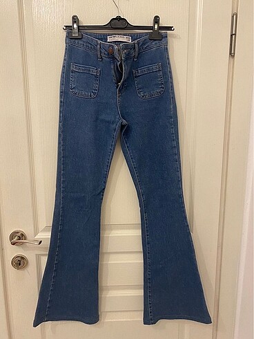 xs Beden Koton İspanyol Paça Jeans