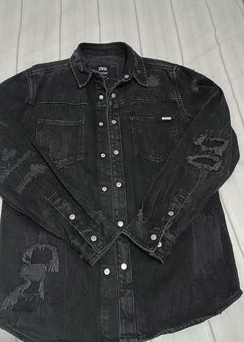 Zara ERKEK Siyah KOT Ceket - Görsel 4