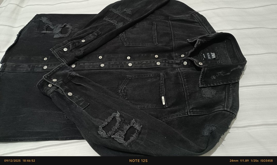 Zara ERKEK Siyah KOT Ceket - Görsel 3