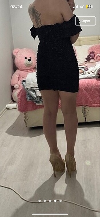 l Beden siyah Renk Mini elbise