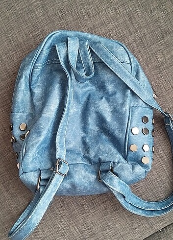  Beden mavi Renk kot görünümlü küçük sırt çantası 