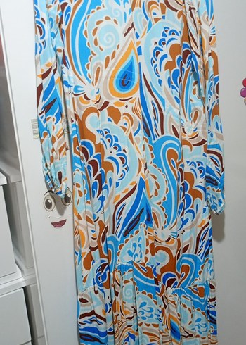 Çizgili Bol Kesim büyük beden elbise - Görsel 4