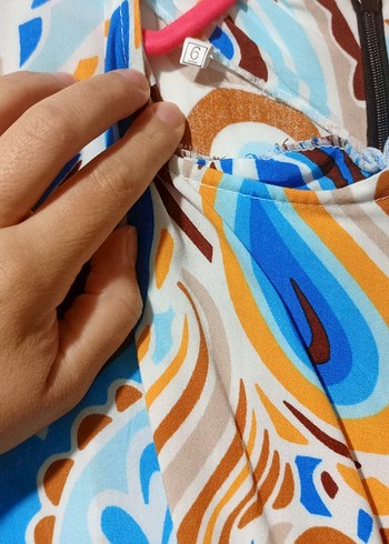 Çizgili Bol Kesim büyük beden elbise - Görsel 5