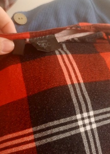 Kırmızı Ekose Desenli Hamile Tunik - Görsel 2