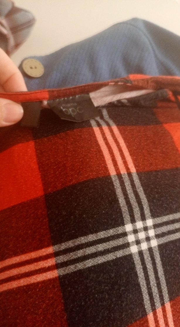 Kırmızı Ekose Desenli Hamile Tunik - Görsel 2