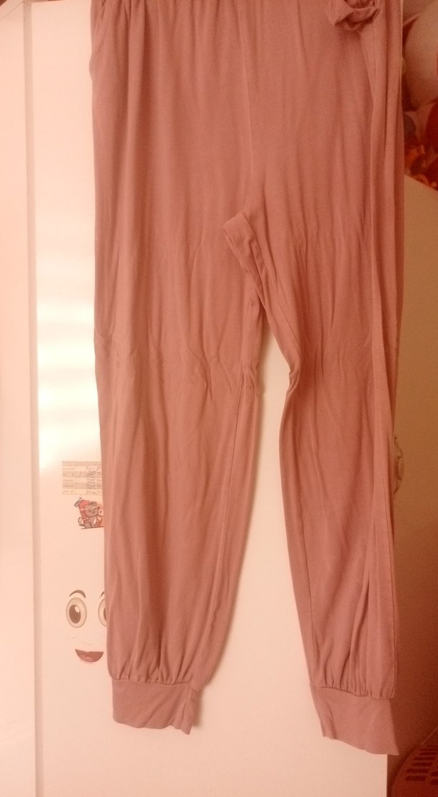 Bej Kadın Bohem Salaş Midi Kumaş Pantolon - Görsel 3