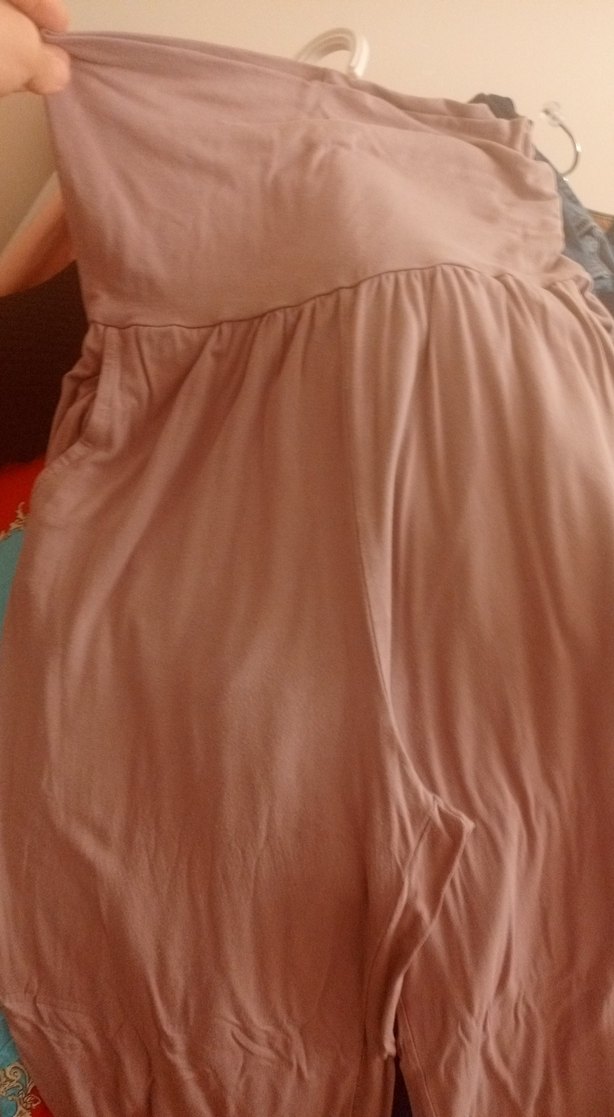 Bej Kadın Bohem Salaş Midi Kumaş Pantolon - Görsel 2