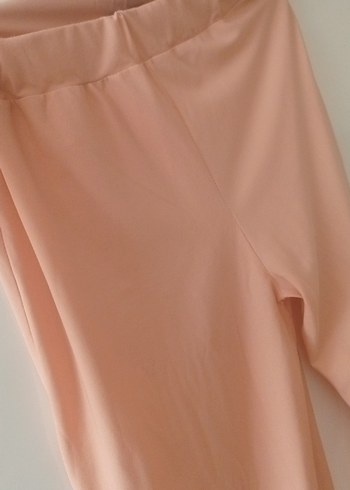 Pastel Pembe Rahat Kesim Kadın Kumaş Pantolon büyük beden - Görsel 3