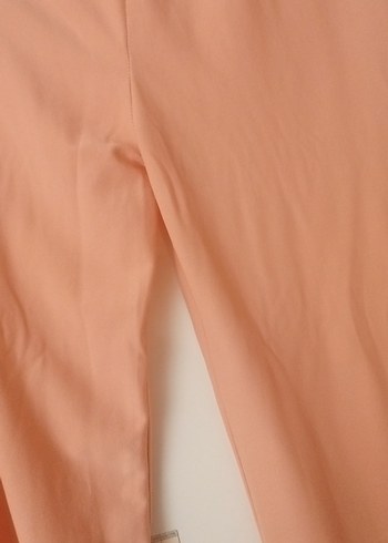 Pastel Pembe Rahat Kesim Kadın Kumaş Pantolon büyük beden - Görsel 2