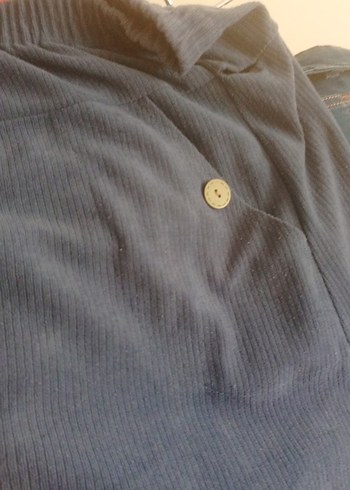 Düğmeli Mavi Denim büyük beden etek - Görsel 2