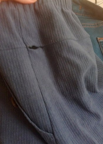 Düğmeli Mavi Denim büyük beden etek - Görsel 3