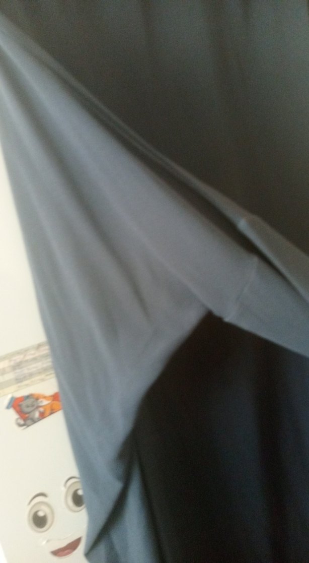 Mavi V Yakalı Salaş Uzun Elbise tunik büyük beden - Görsel 3