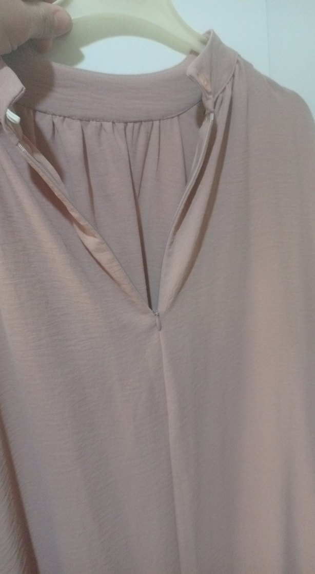 Bej Uzun Keten Salaş hamile elbise büyük beden - Görsel 3