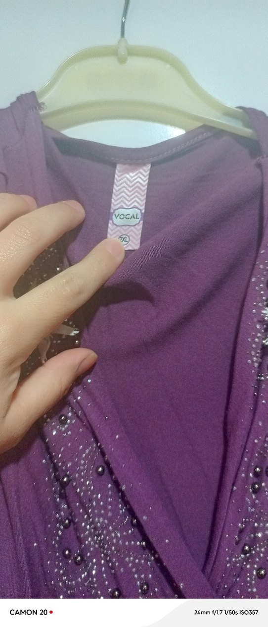 Mor Nakışlı Uzun Straplez Bohem Elbise - Görsel 2