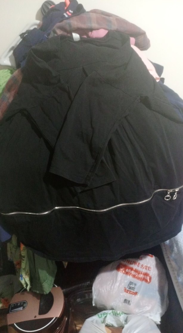 Siyah Gotik Midi bol kesim buyuk beden kazak tunik - Görsel 2