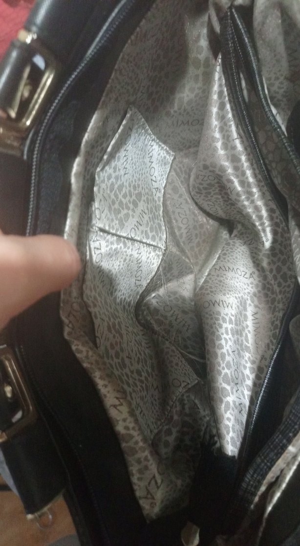 Siyah Deri Kadın Çanta - Kemer Detaylı - Görsel 5