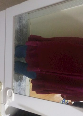 Bordo Uzun Kollu Fırfırlı Tunik genis - Görsel 4