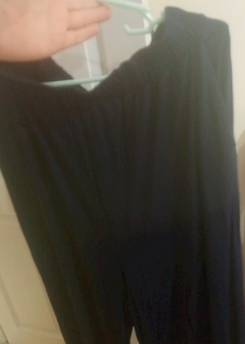 Siyah Kadın Uzun Drapeli Kumaş Pantolon - Görsel 5