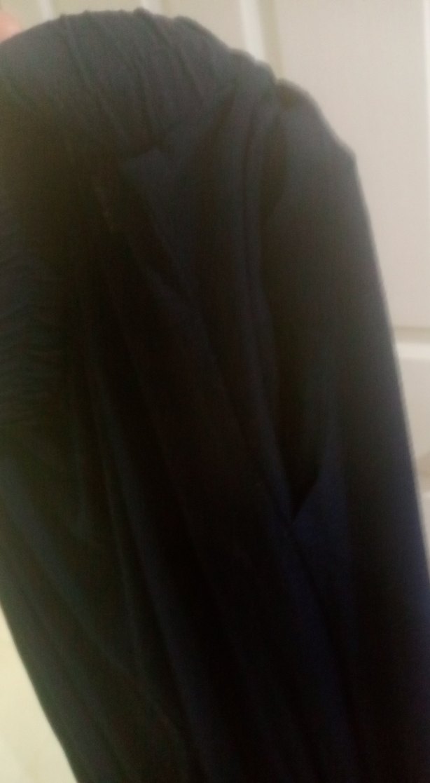 Siyah Kadın Uzun Drapeli Kumaş Pantolon - Görsel 4