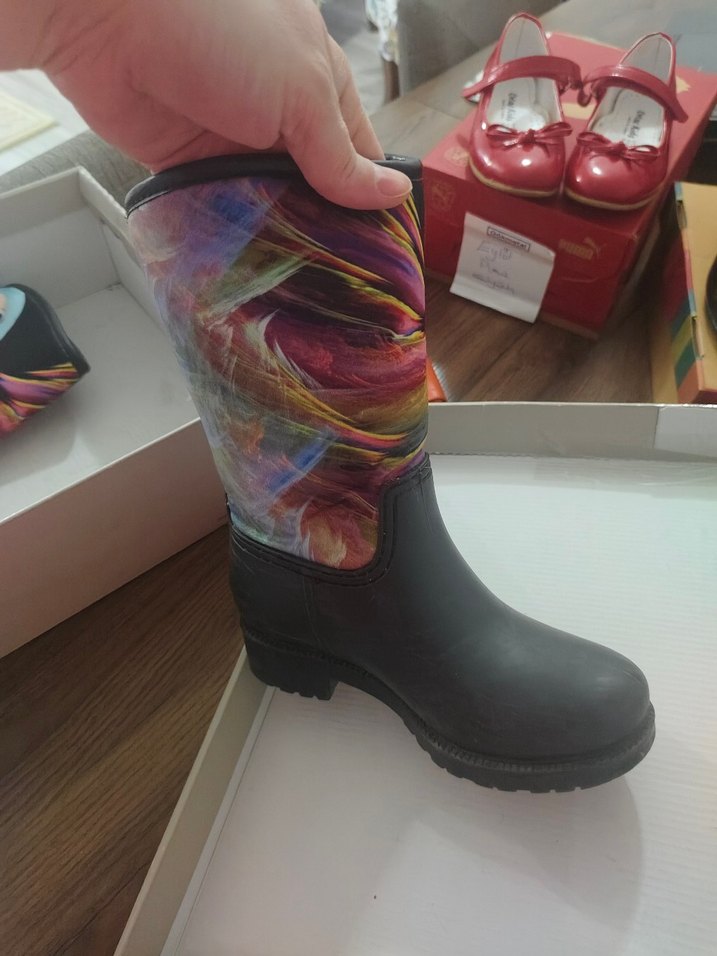 Kız Çocuk Çok Renkli Baskılı Lastik Çizme - Görsel 3