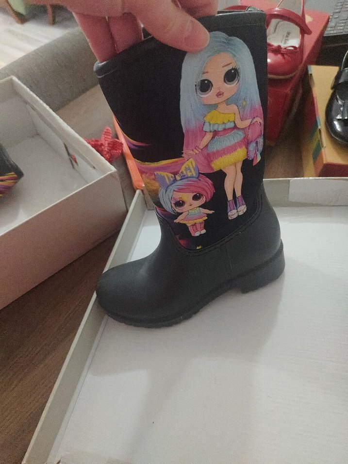 Kız Çocuk Çok Renkli Baskılı Lastik Çizme - Görsel 4