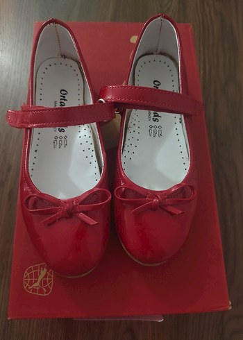 Kız Çocuk Kırmızı Fiyonk Detaylı Babet - Görsel 7