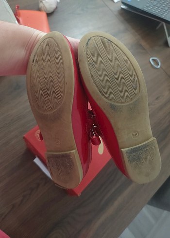 Kız Çocuk Kırmızı Fiyonk Detaylı Babet - Görsel 9