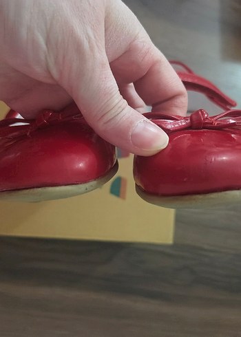 Kız Çocuk Kırmızı Fiyonk Detaylı Babet - Görsel 2