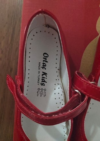 Kız Çocuk Kırmızı Fiyonk Detaylı Babet - Görsel 6