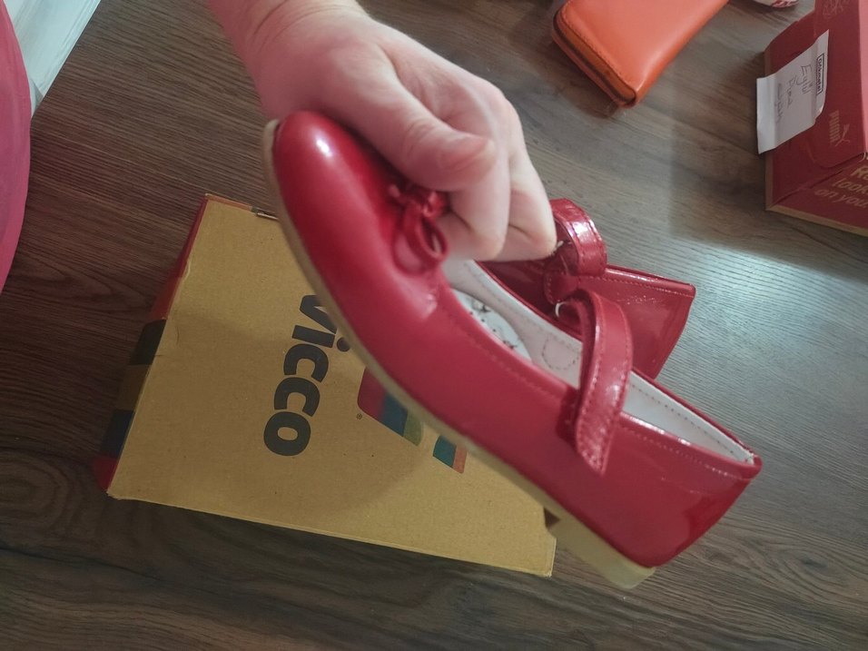 Kız Çocuk Kırmızı Fiyonk Detaylı Babet - Görsel 3