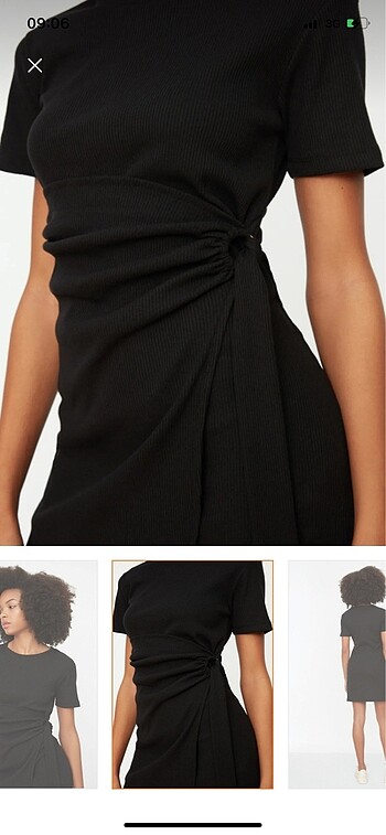 m Beden siyah Renk Trendyolmilla siyah bağlama detaylı elbise