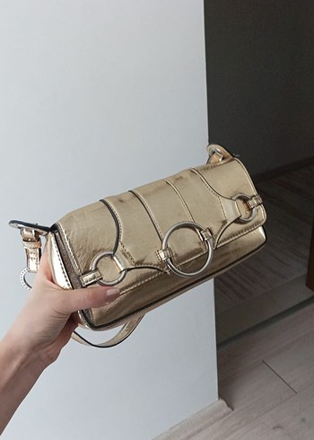 bershka Parlak gold Çanta