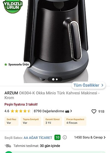 Arzum okka minio türk kahvesi Makinesi