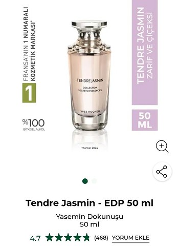 Yves Rocher Tendre Jasmin Kadın Parfüm 50 ml