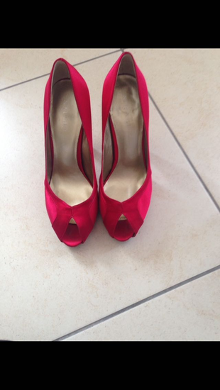 Nine West Nine West Kırmızı Saten Ayakkabı