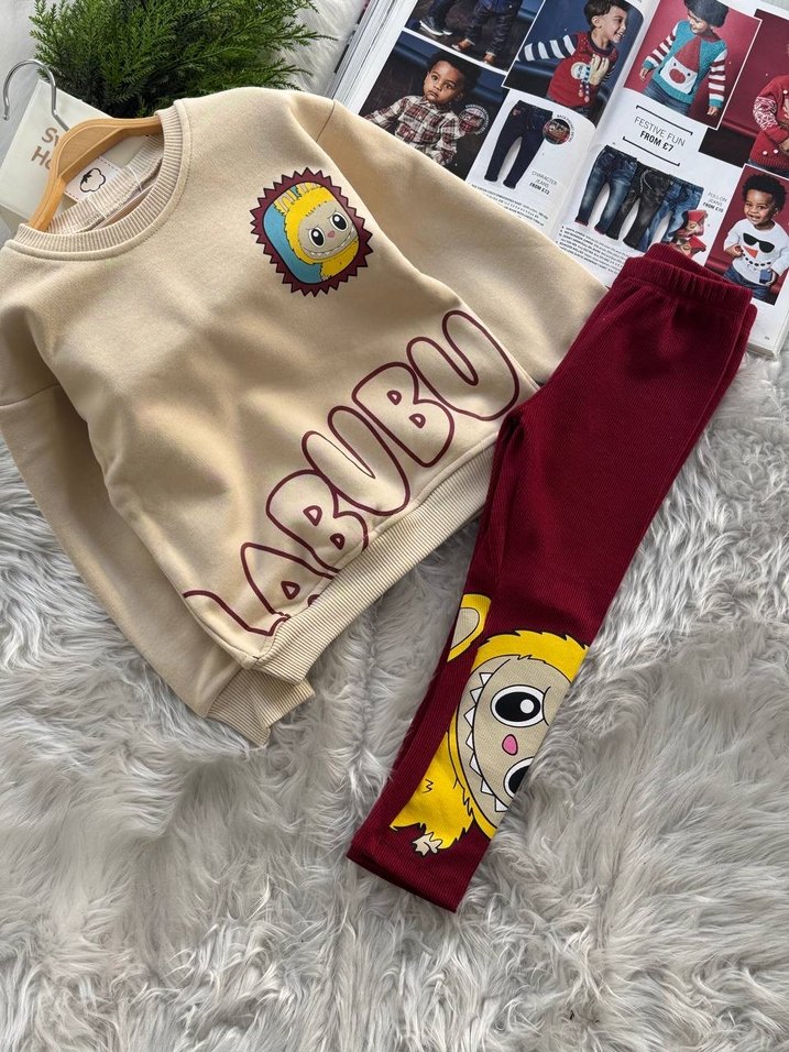 Renkli Baskılı kız çocuk takım - Görsel 3