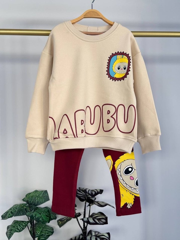 Renkli Baskılı kız çocuk takım - Görsel 2