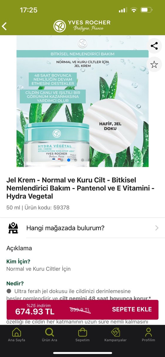 Yves Rocher Hydra Vegetal Jel Krem 50 ml - Görsel 4