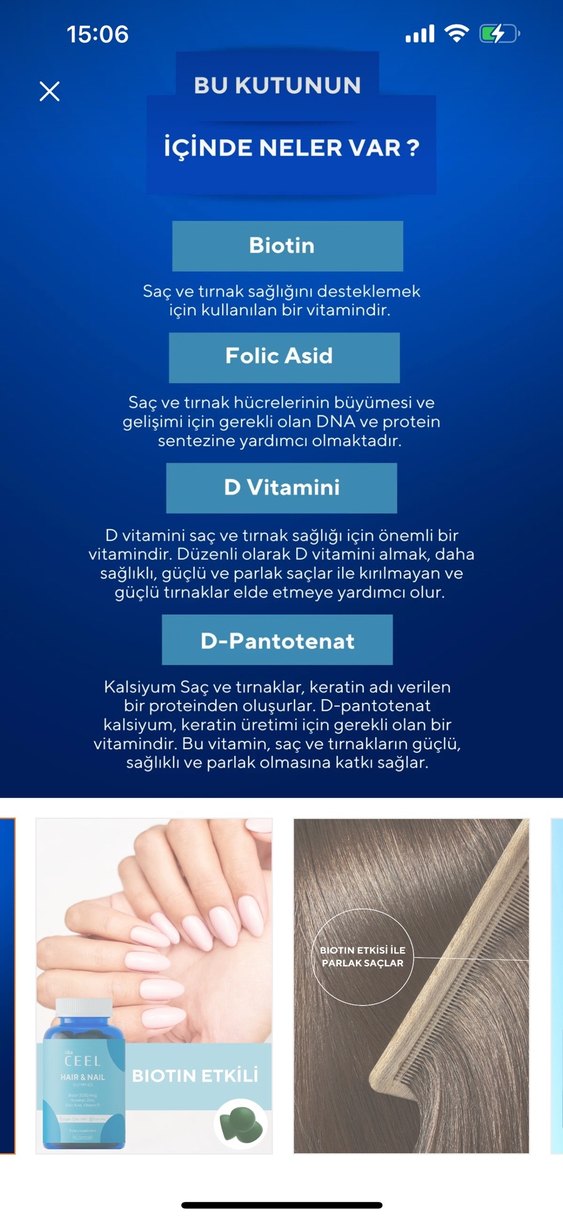 Ceel Vita Saç ve Tırnak Takviyesi 60 Gummies - Görsel 2