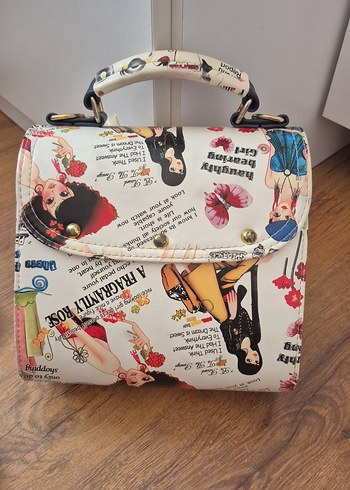 Renkli Baskılı Kız Çocuk Çantası Tokalı - Görsel 6