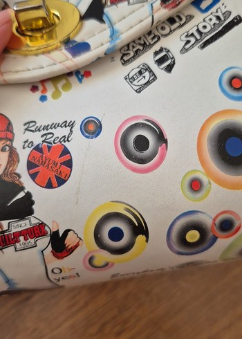 Renkli Baskılı Kız Çocuk Çantası Tokalı - Görsel 10