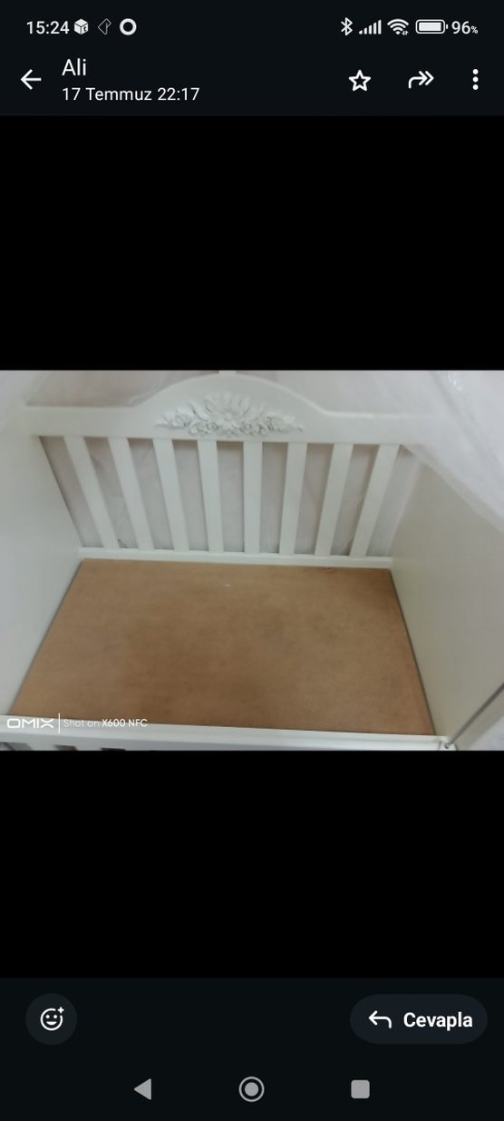 Beyaz Ahşap Bebek Beşiği - Görsel 3