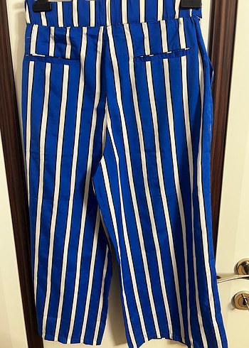 Mavi Çizgili Kadın pantolon - Görsel 5