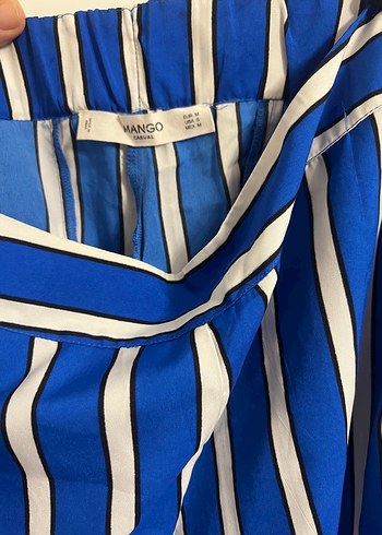 Mavi Çizgili Kadın pantolon - Görsel 2