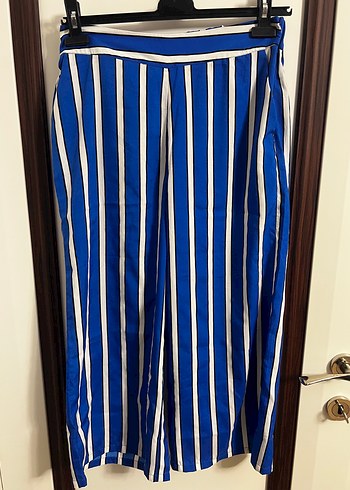 Mavi Çizgili Kadın pantolon - Görsel 3