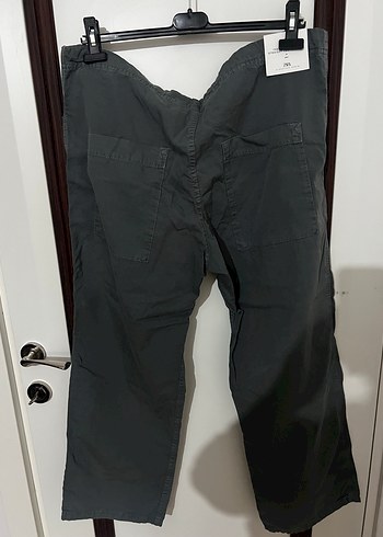 Gri Kemerli Rahat Kesim Keten Pantolon - Görsel 3