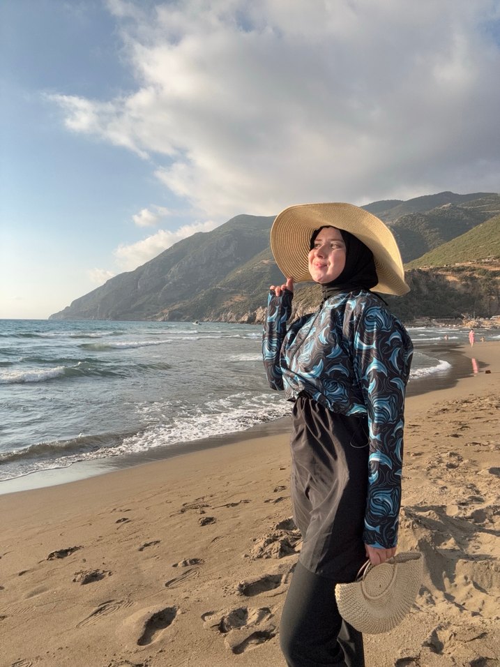 Bohem Tarz Uzun Kollu Bağlama Desenli Mayo - Görsel 2