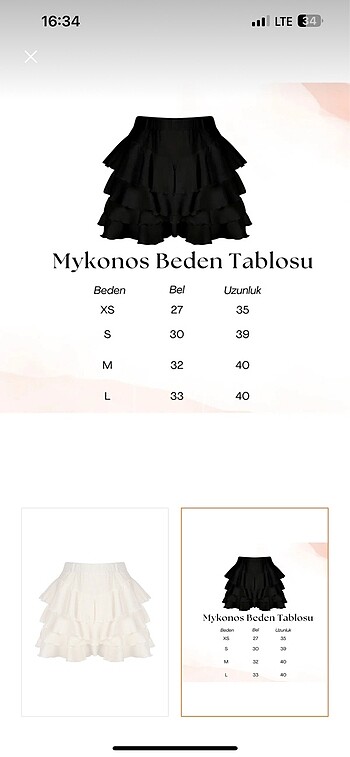xs Beden Katlı etek