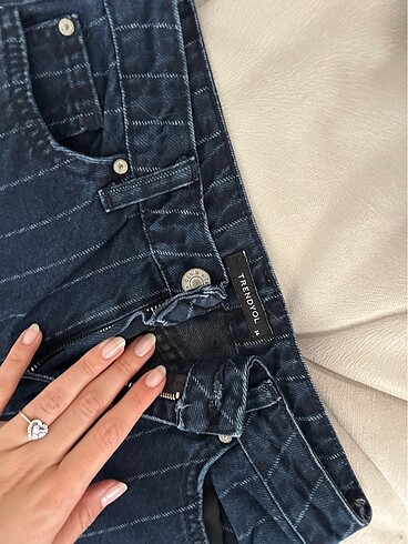 34 Beden lacivert Renk Mom jean