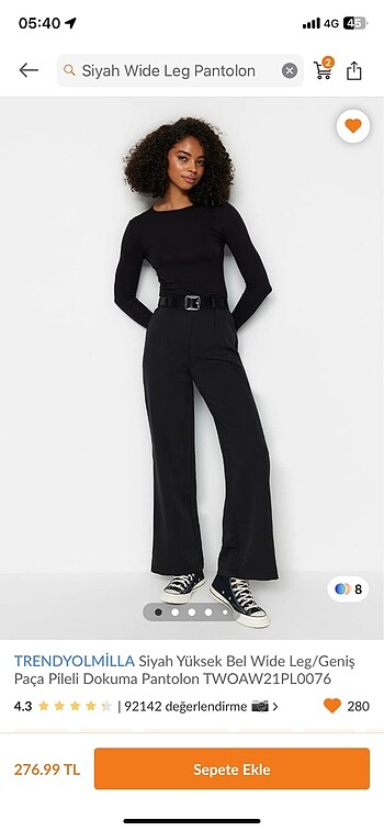 Trendyolmilla siyah wide leg pantolon